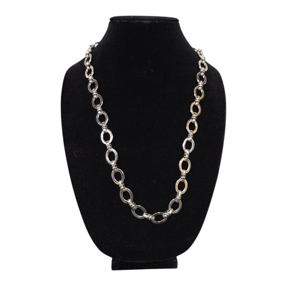 Silver Tone Chain‎ Necklace Statement Fashion Jewelry Women